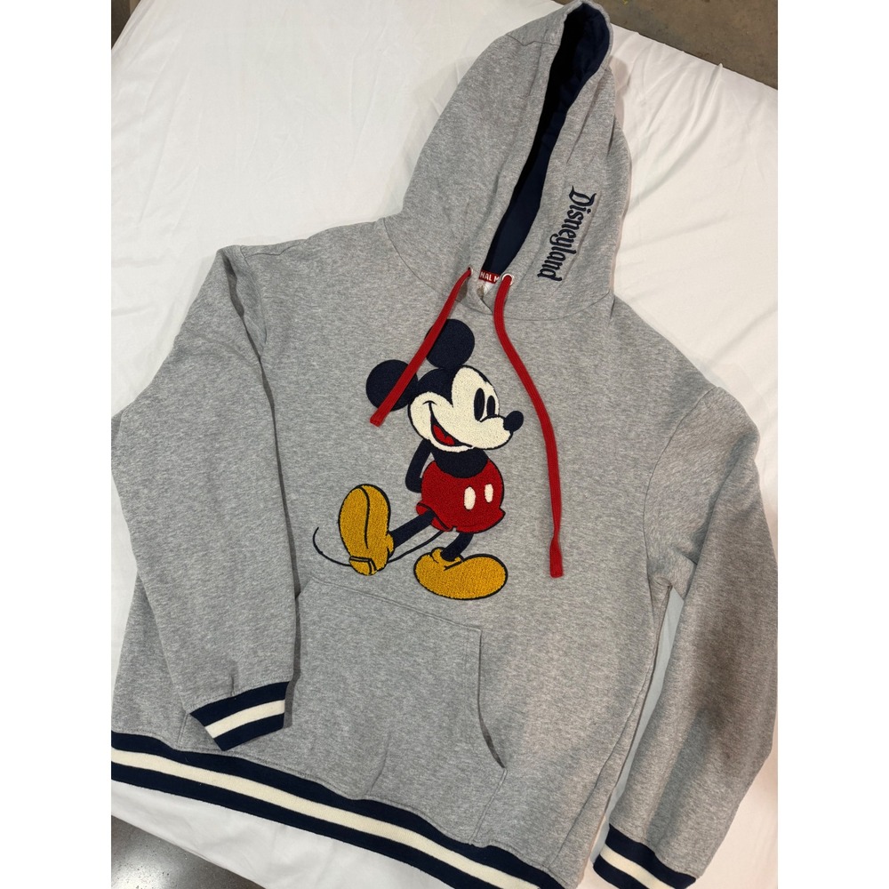 Disney Parks Mickey Mouse Disneyland Hoodie Gray Pullover Kids Small S
